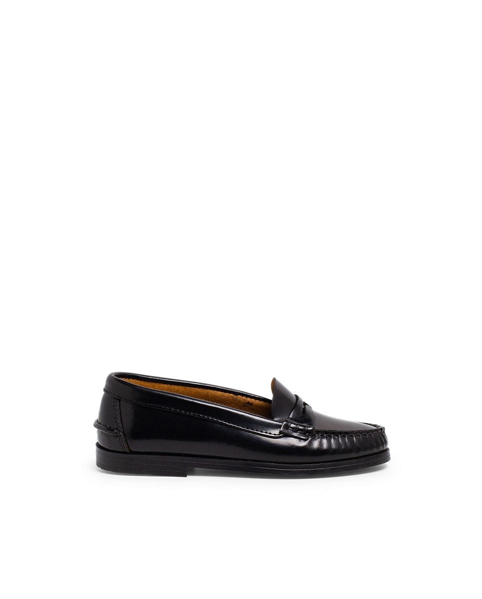 Mocasines de niña de piel de estilo clásico - Pisamonas - Negro Negro-1