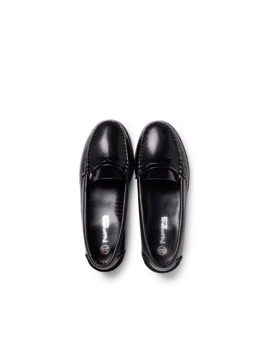 Mocasines de niña de piel de estilo clásico - Pisamonas - Negro Negro-5