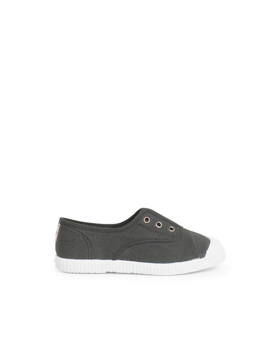 Zapatillas Lona Punta Goma Sin Cordones en arena - Pisamonas - Gris / Blanco Gris / Blanco-1