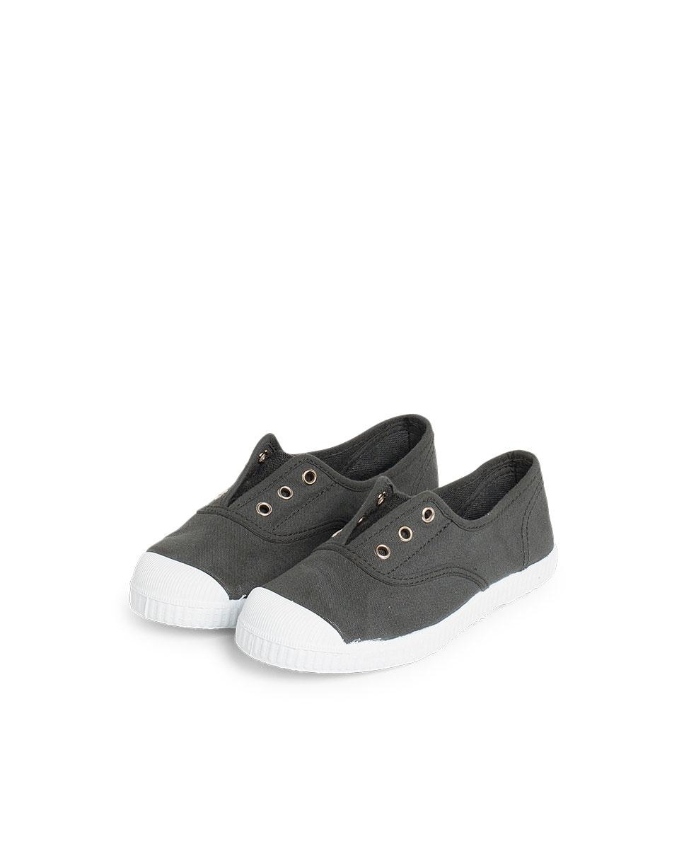 Zapatillas Lona Punta Goma Sin Cordones en arena - Pisamonas - Gris / Blanco Gris / Blanco-4