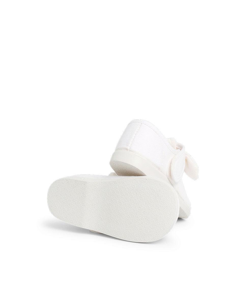 Merceditas de bebé lona cinta adhesiva - Blanco Blanco-3