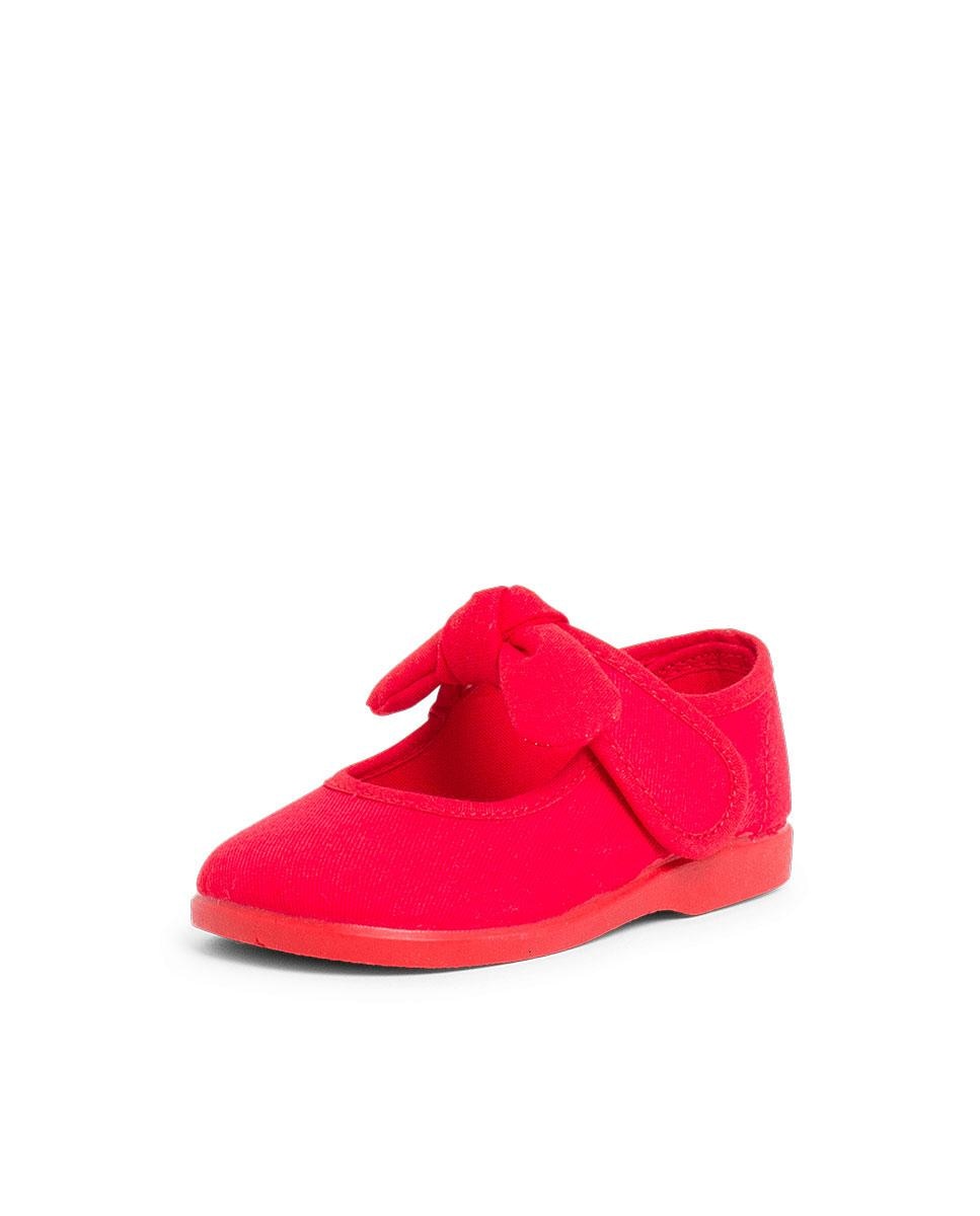Merceditas de bebé lona cinta adhesiva - Rojo Rojo-2