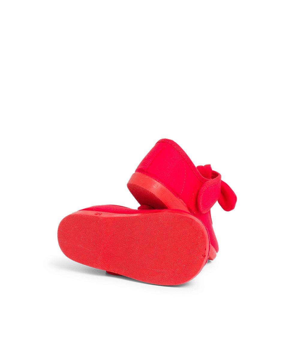 Merceditas de bebé lona cinta adhesiva - Rojo Rojo-3