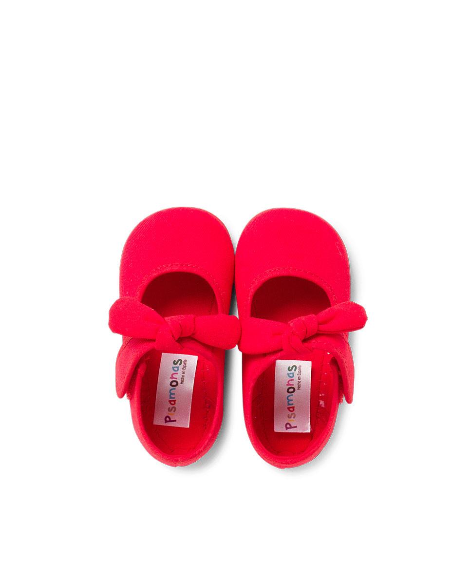 Merceditas de bebé lona cinta adhesiva - Rojo Rojo-5