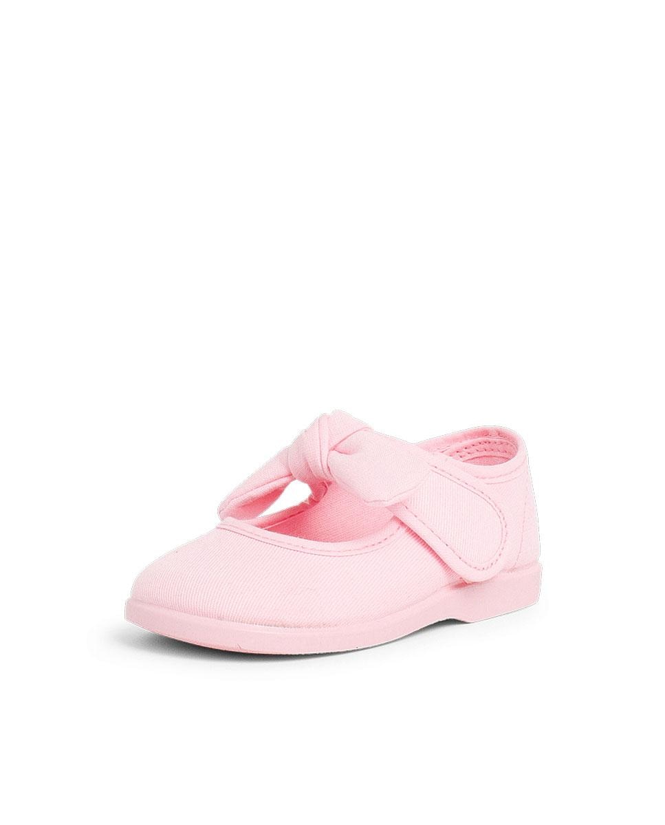 Merceditas de bebé lona cinta adhesiva - Rosa Rosa-2
