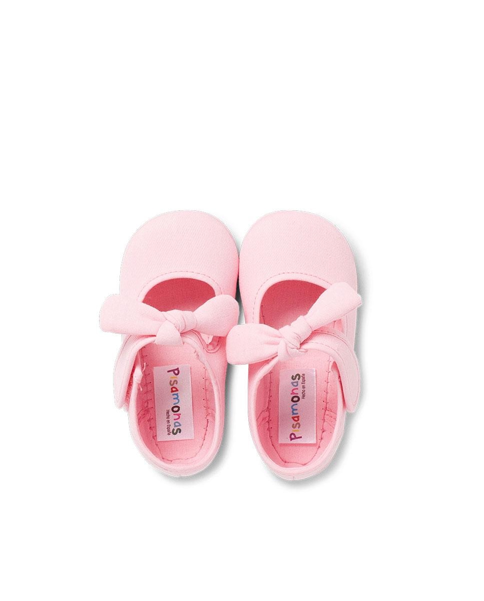 Merceditas de bebé lona cinta adhesiva - Rosa Rosa-5
