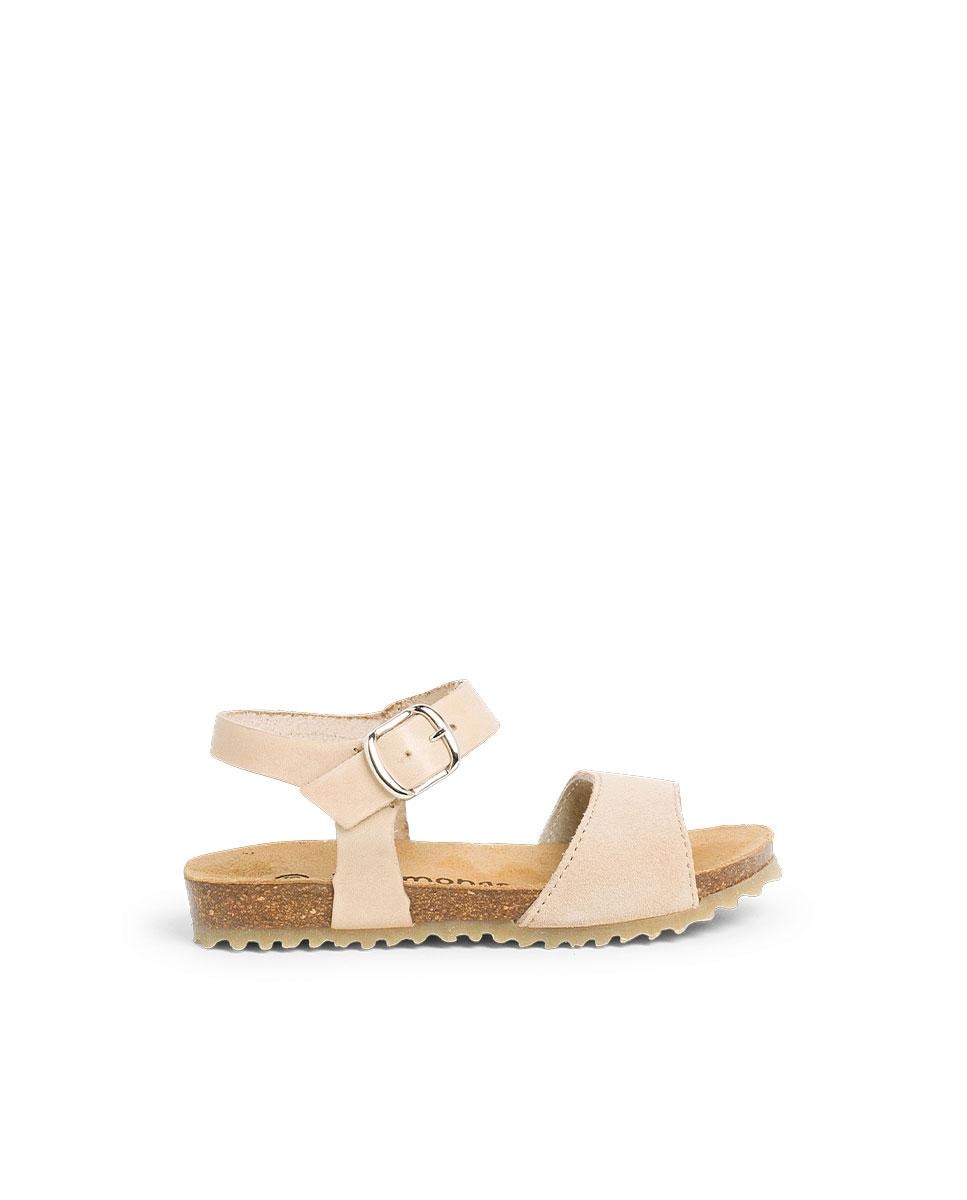 Pisamonas - Sandalias abiertas de niña de piel napa y serraje.