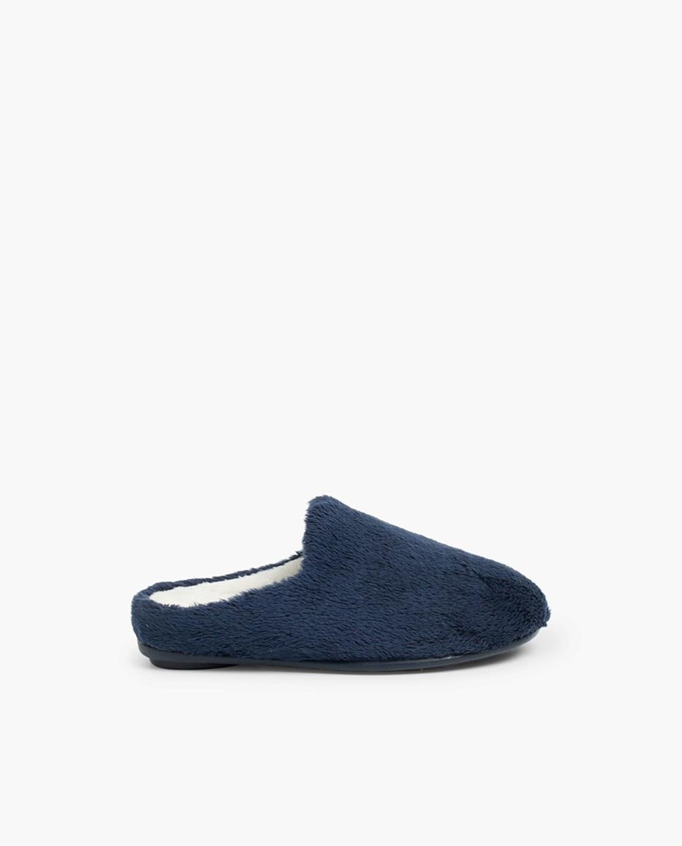 Imagen 1 de Zapatillas de casa abiertas de niños de pelo suave - Pisamonas - Azul marino Azul marino