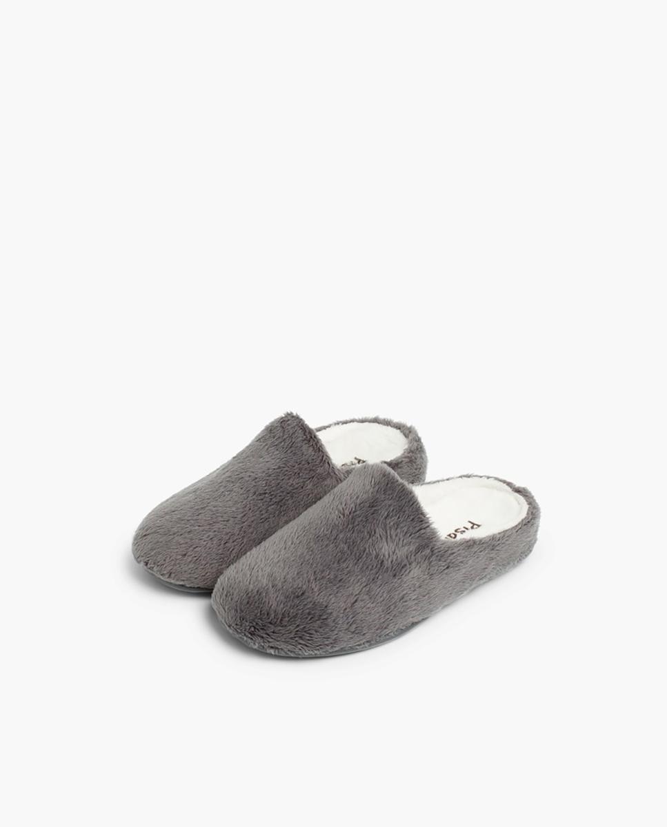 Imagen 4 de Zapatillas de casa abiertas de niños de pelo suave - Pisamonas - Gris Gris