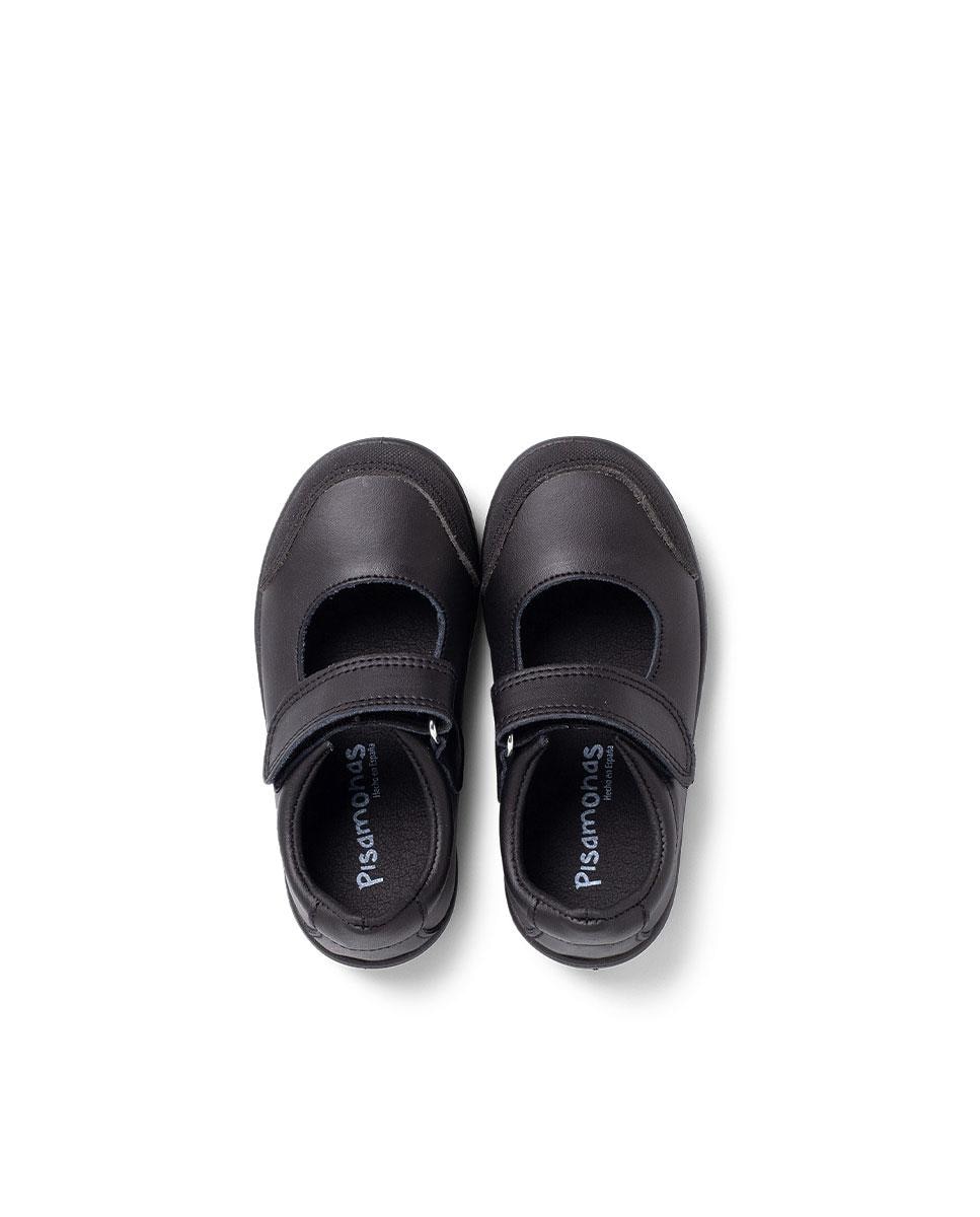Merceditas de niña de piel lavable - Pisamonas - Negro Negro-5