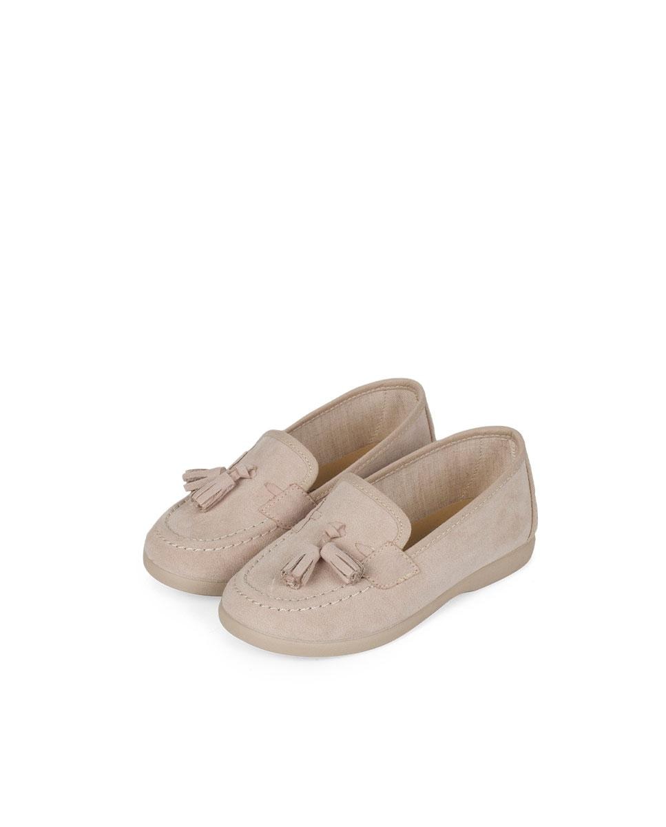Mocasines de niño con borlas en serratex - Beige Beige-4