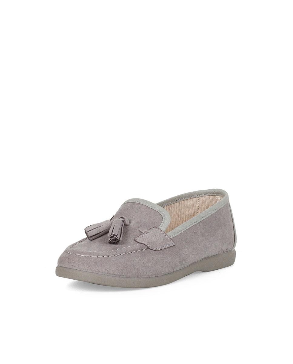 Mocasines de niño con borlas en serratex - Gris Gris-2