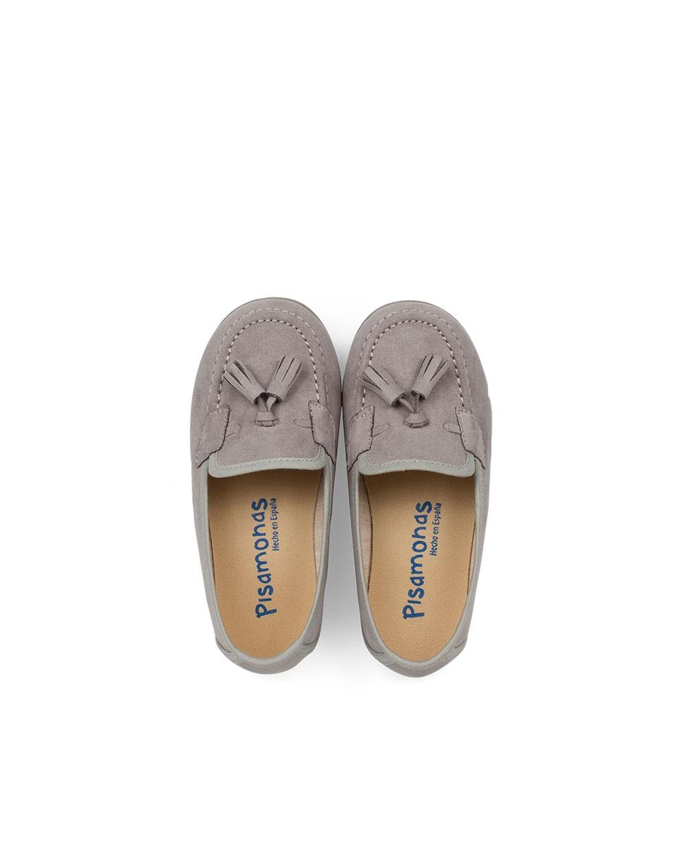 Mocasines de niño con borlas en serratex - Gris Gris-5
