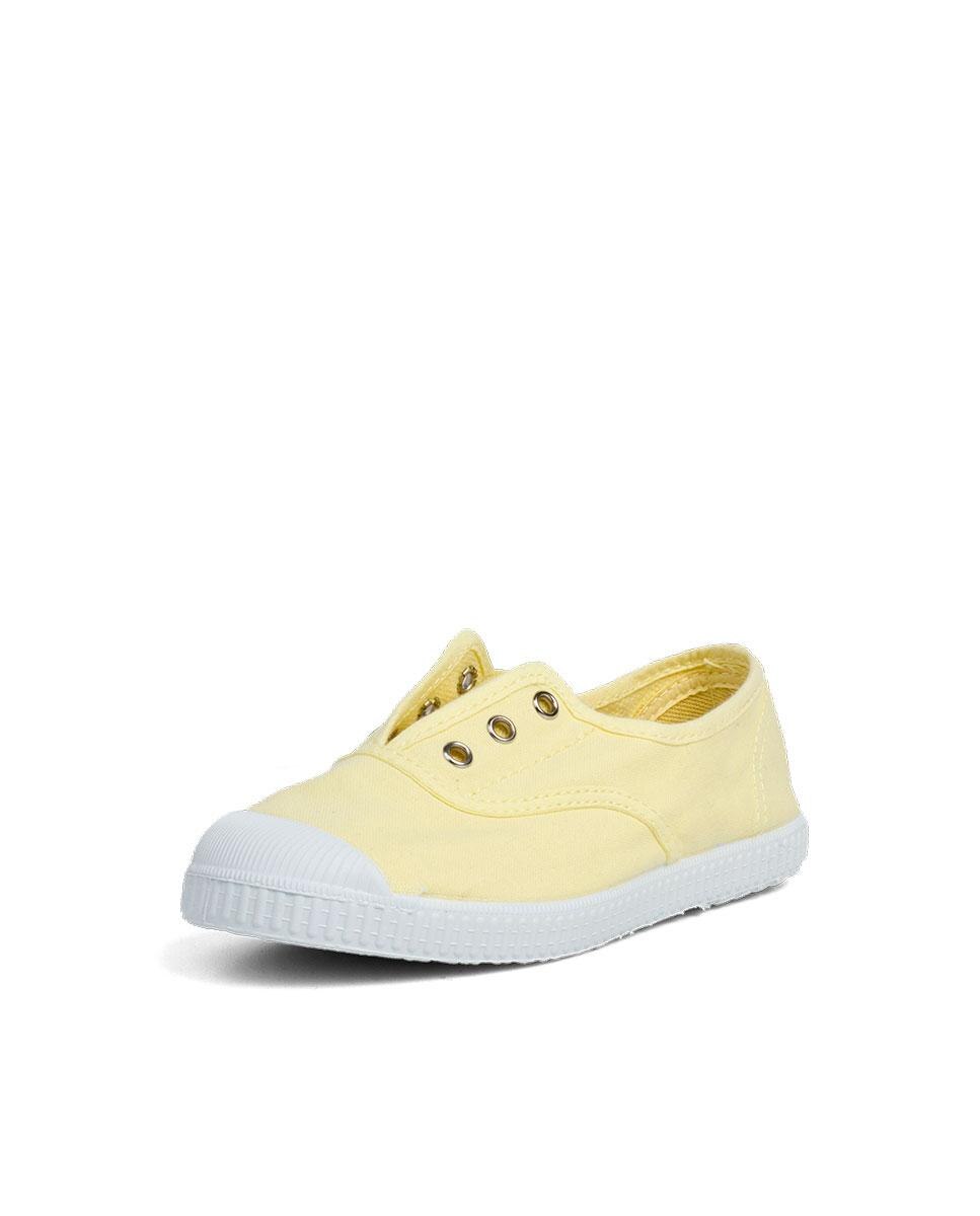 Zapatillas Lona Punta Goma Sin Cordones en rosa - Pisamonas - Verde menta Amarillo-2