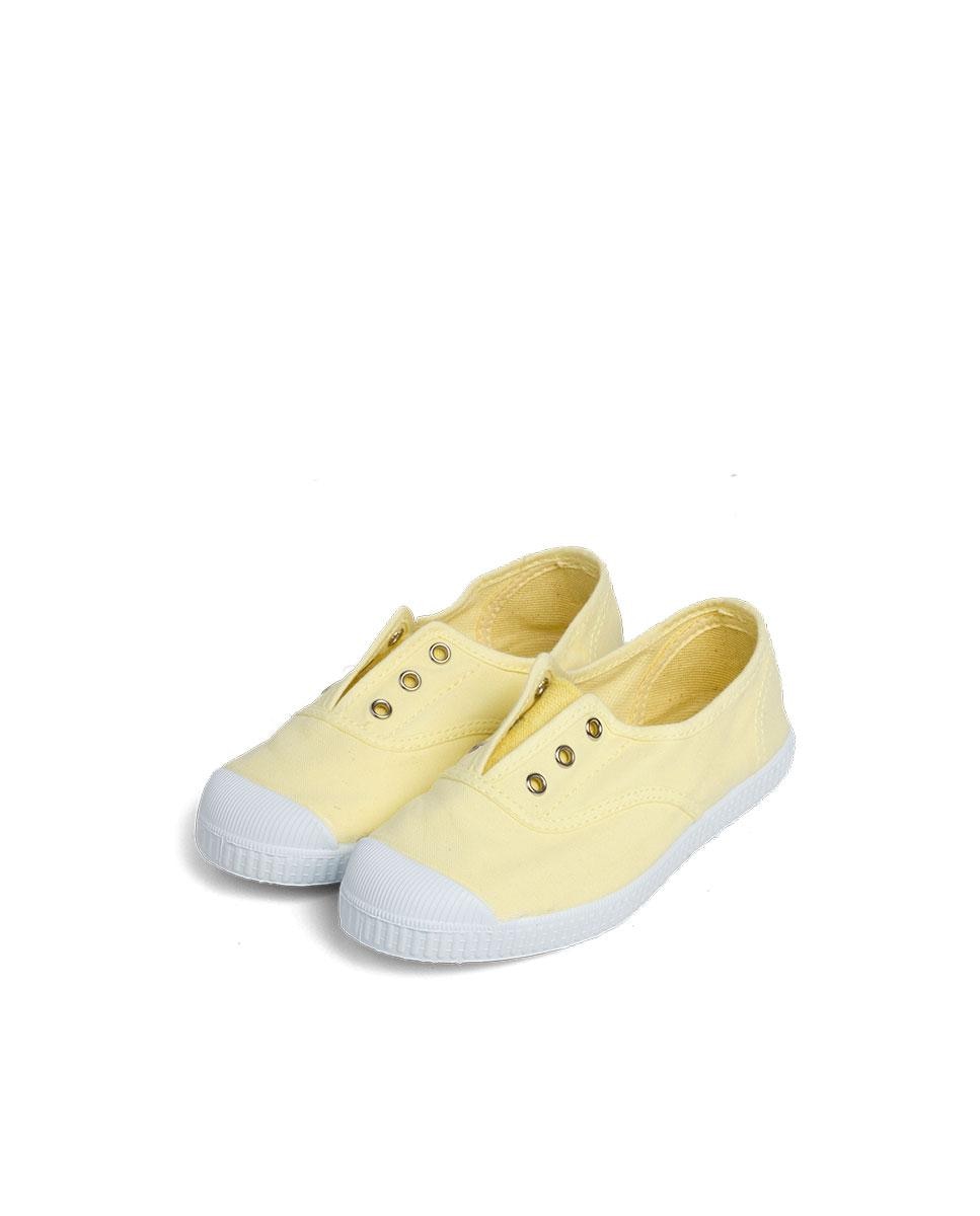 Zapatillas Lona Punta Goma Sin Cordones en rosa - Pisamonas - Verde menta Amarillo-4