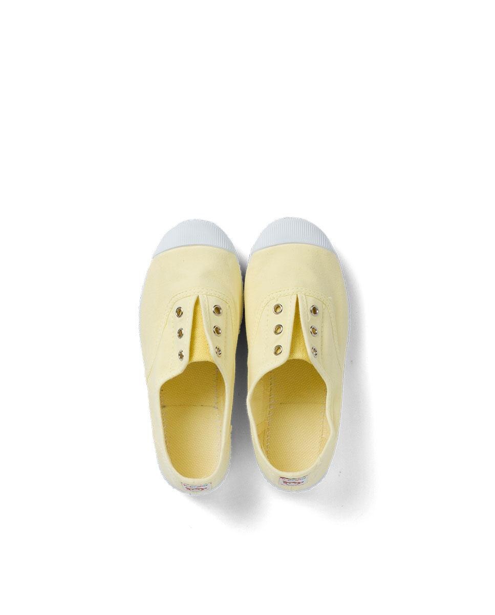 Zapatillas Lona Punta Goma Sin Cordones en rosa - Pisamonas - Verde menta Amarillo-5