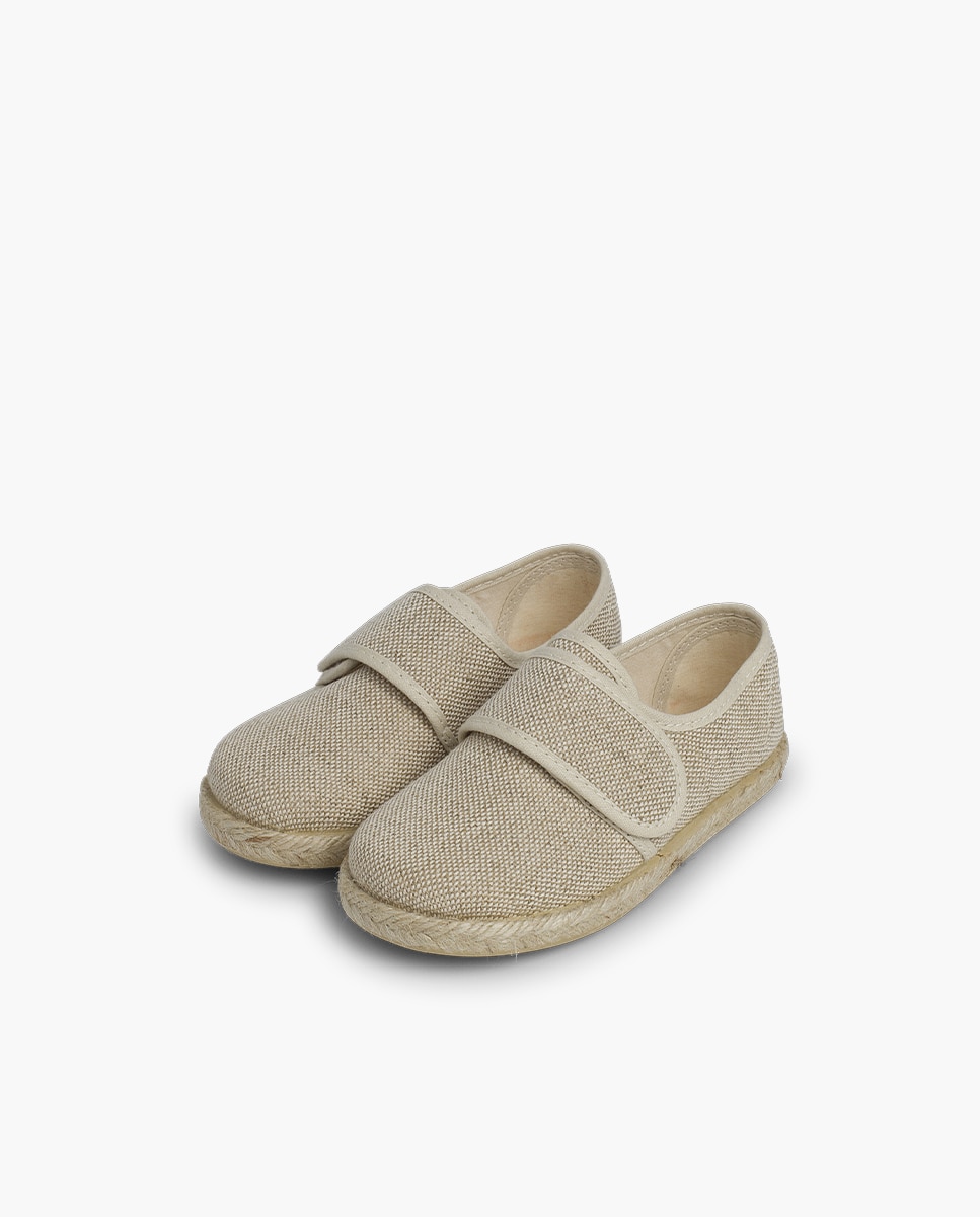 Pisamonas - Bluchers de niños de lino con cierre adherente.
