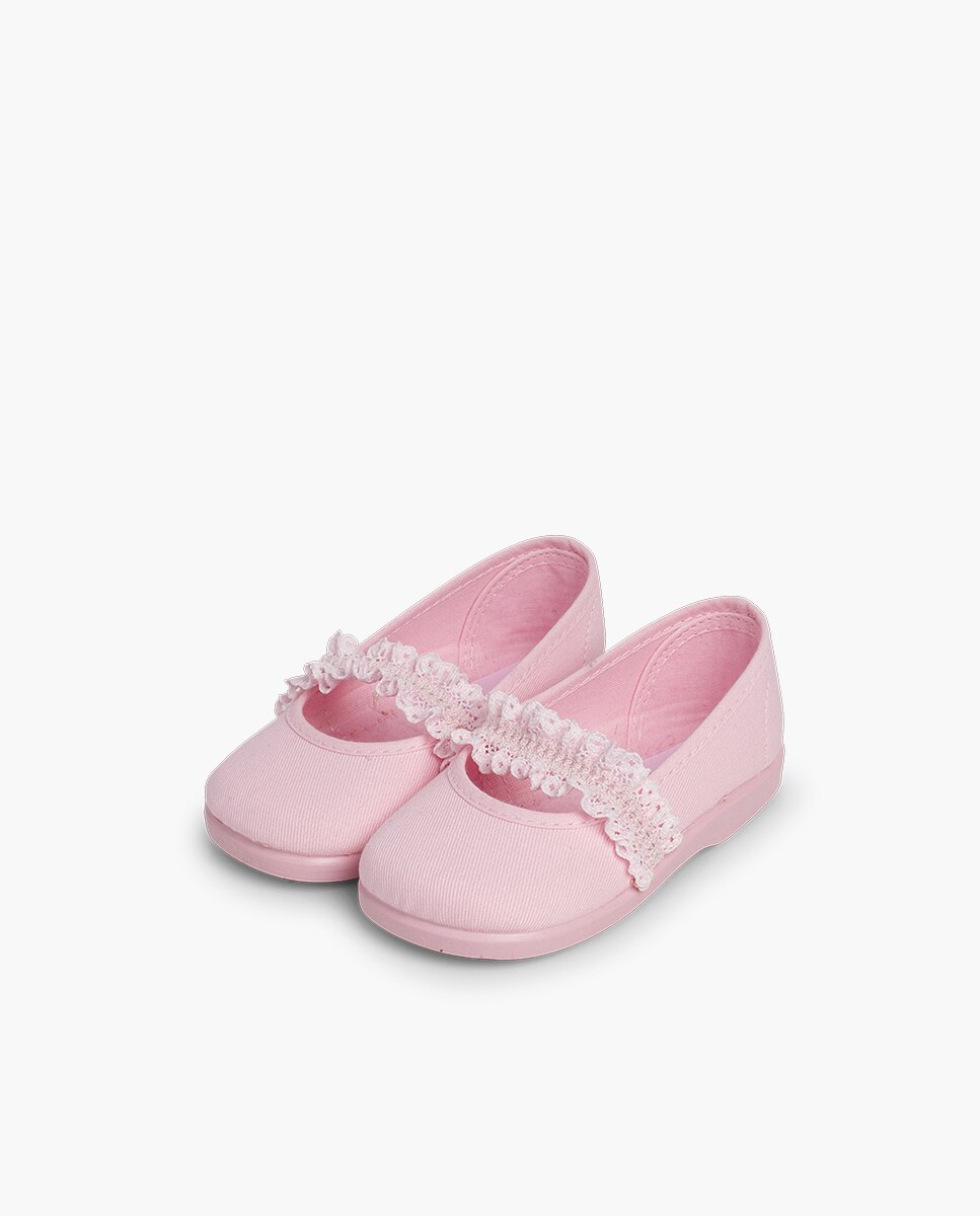 Merceditas de bebé tira elástica puntilla - Pisamonas - Rosa claro Rosa claro-3