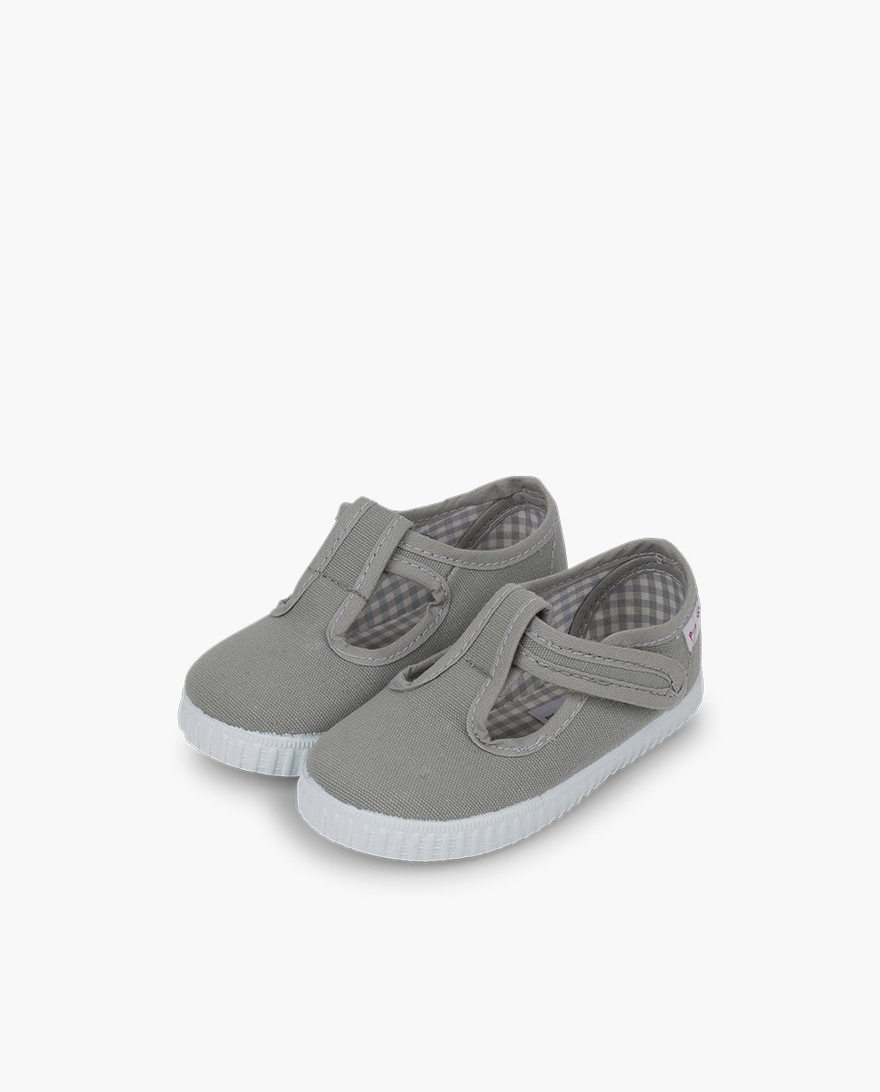 Pepitos Niños cinta adhesiva tipo zapatilla en blanco - Pisamonas - Gris Gris-3