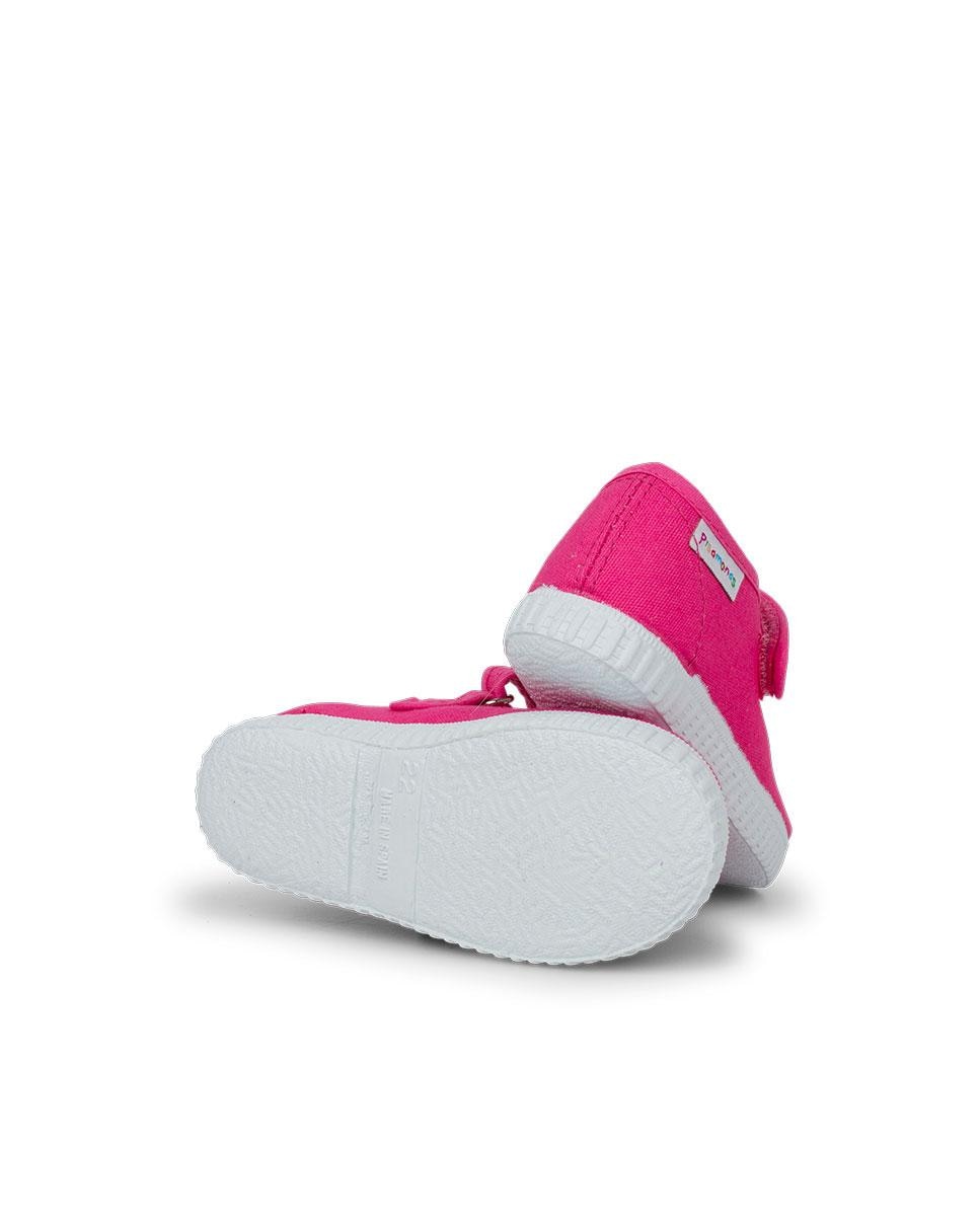 Merceditas Niña cinta adhesiva Suela tipo Zapatillas en blanco - Pisamonas - Fucsia Fucsia-3