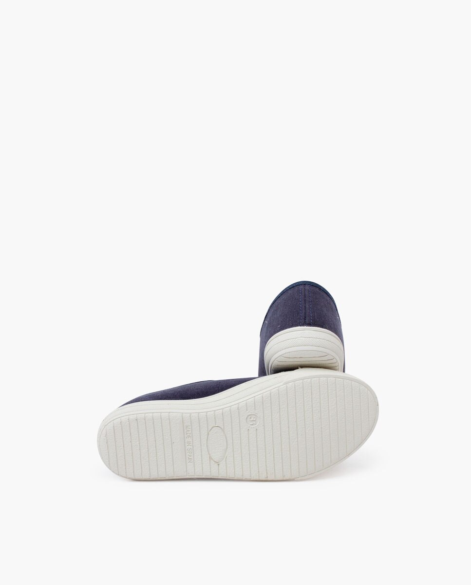 Zapatillas Tela Punta Goma Cordones en rosa - Pisamonas - Azul marino Azul marino-2