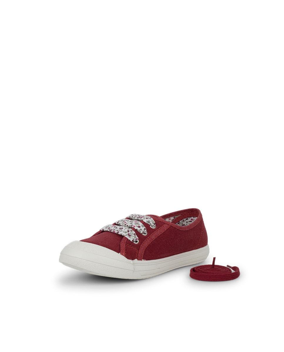 Imagen 2 de Zapatillas Tela Punta Goma Cordones en rosa - Pisamonas - Granate Granate