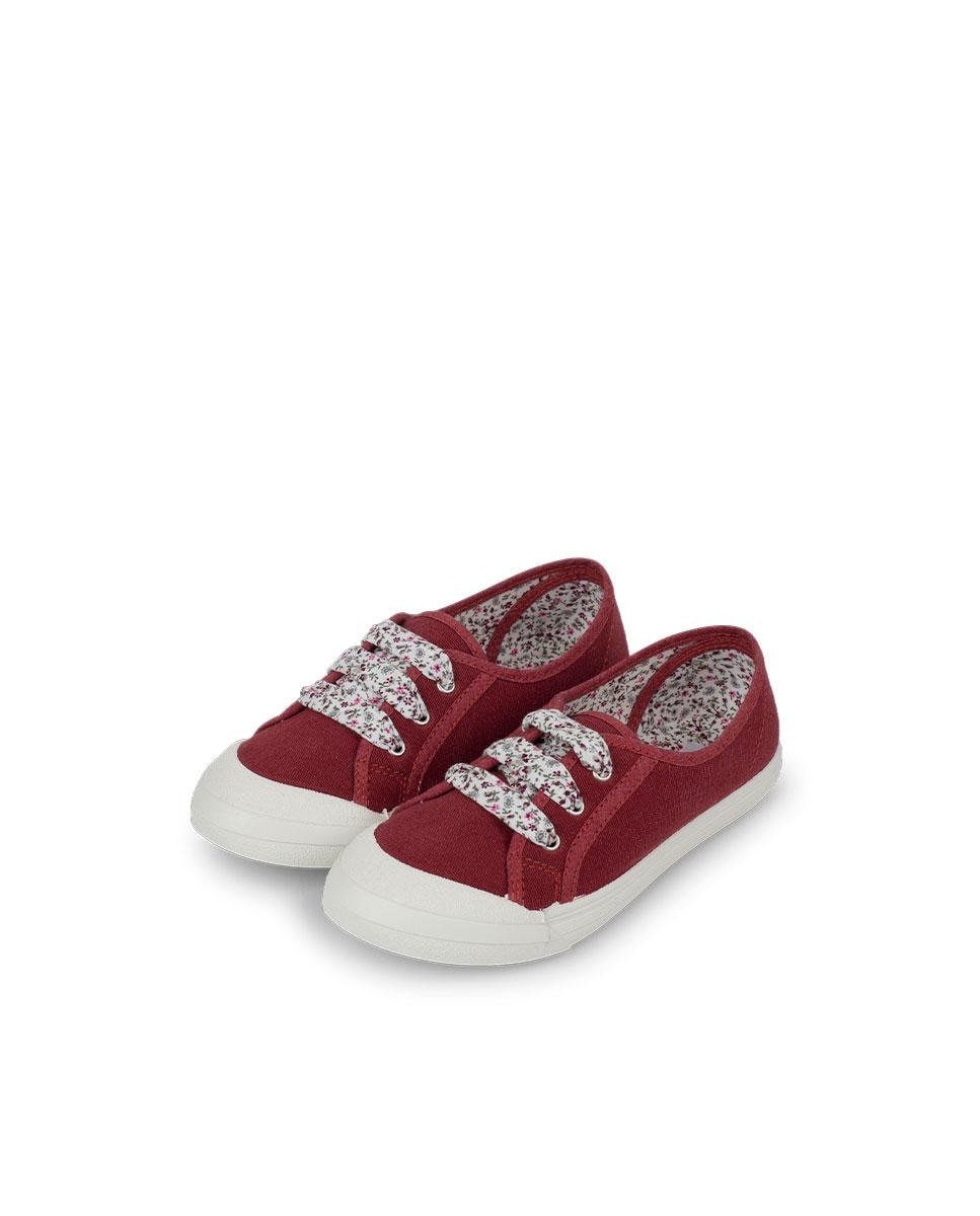 Imagen 5 de Zapatillas Tela Punta Goma Cordones en rosa - Pisamonas - Granate Granate