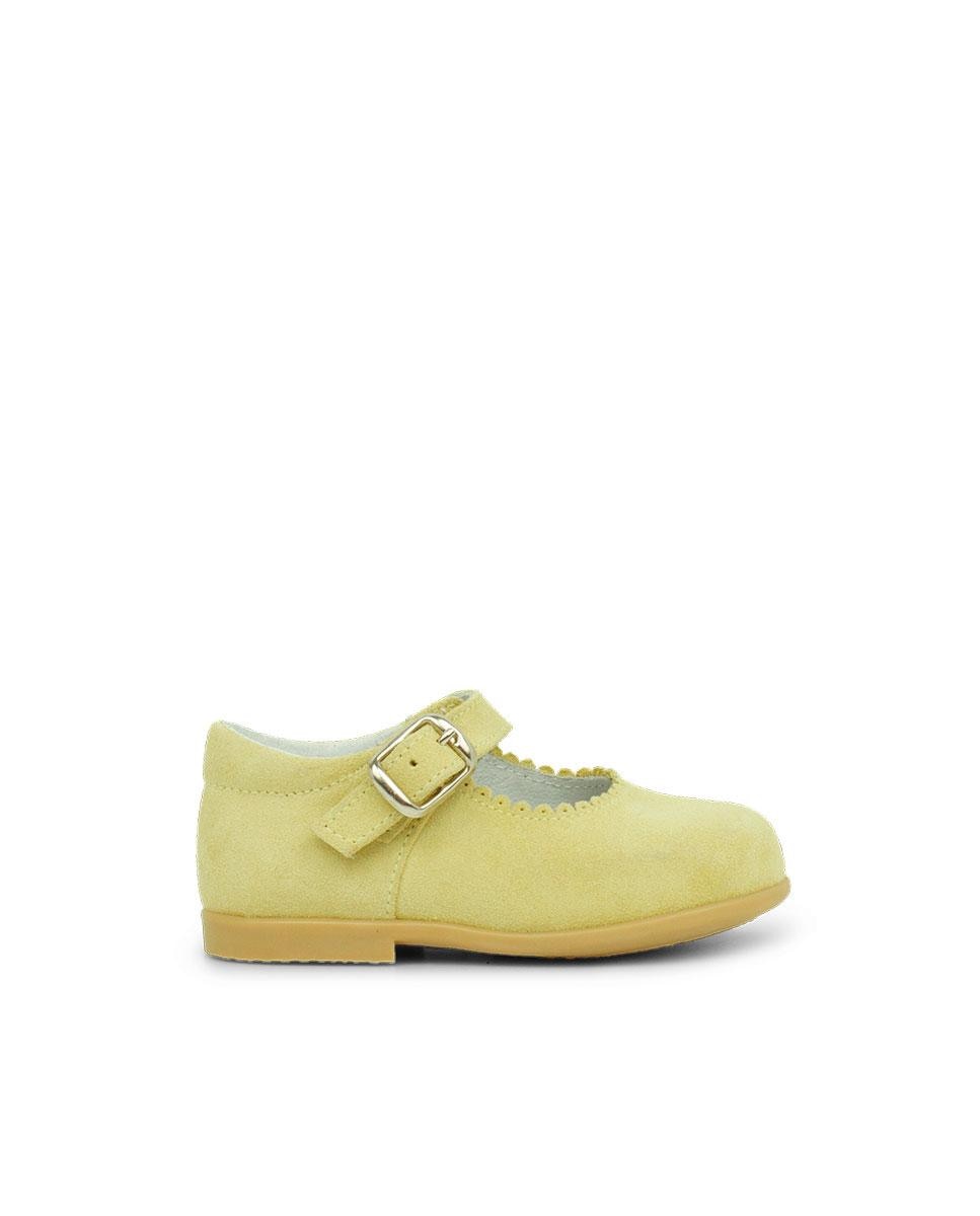 Merceditas de bebé serraje hebilla - Amarillo limón Amarillo limón-1