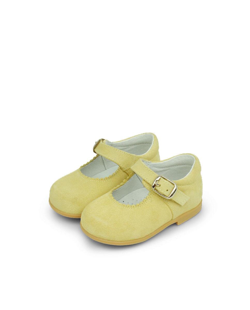 Merceditas de bebé serraje hebilla - Amarillo limón Amarillo limón-4