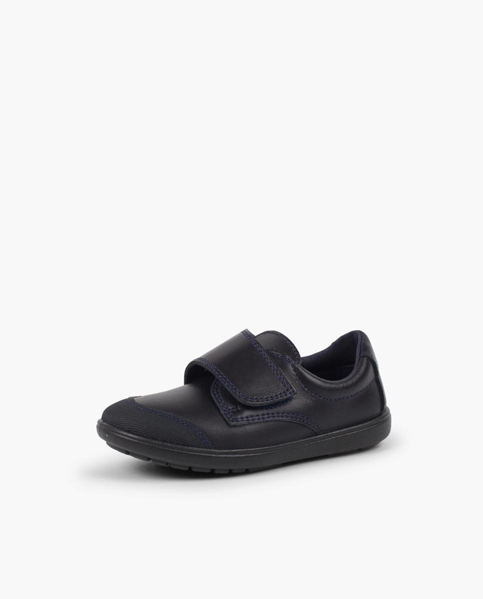 Zapatillas de piel de niño con cierre adherente - Pisamonas - Azul marino Azul marino-2