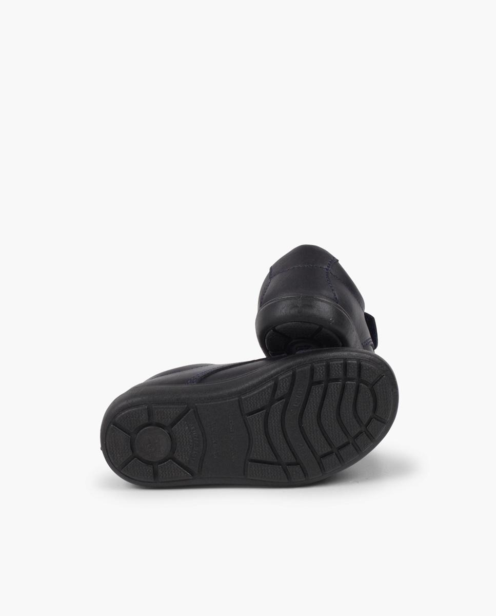 Zapatillas de piel de niño con cierre adherente - Pisamonas - Azul marino Azul marino-3