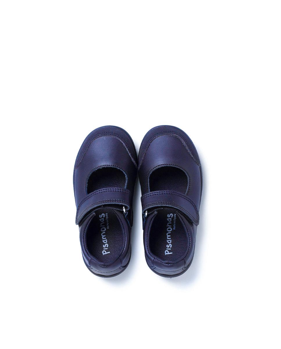Merceditas de niña de piel lavable - Pisamonas - Azul marino Azul marino-5