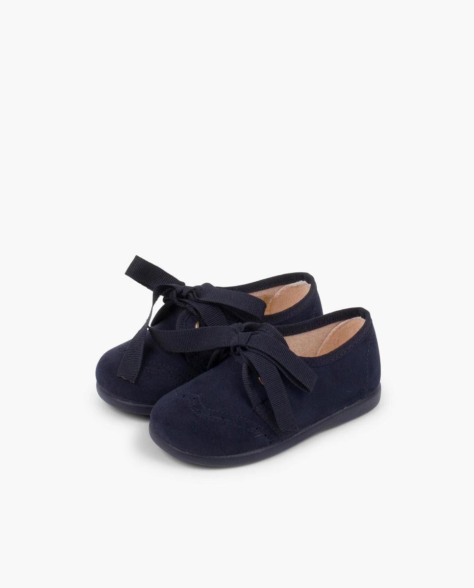 Imagen 4 de Zapato de cordones de bebé con lazo y picados - Pisamonas - Azul marino Azul marino