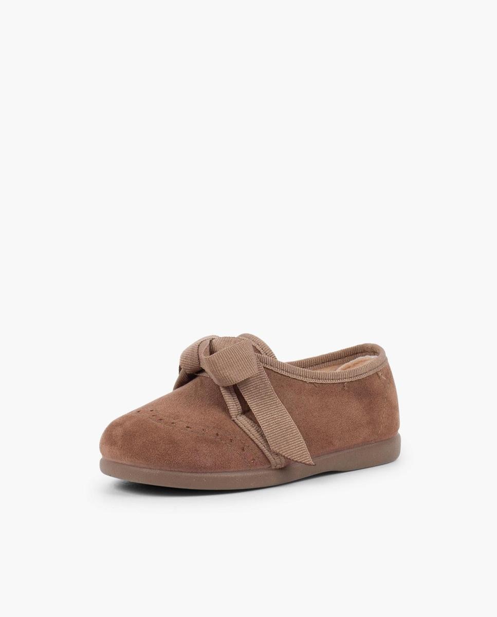 Imagen 2 de Zapato de cordones de bebé con lazo y picados - Pisamonas - Marrón Marrón