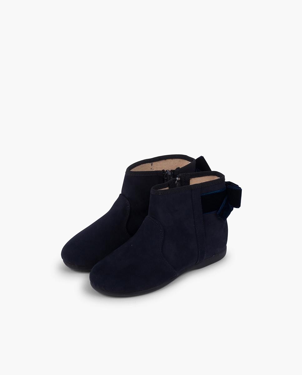 Imagen 4 de Botas de niños con lazo terciopelo y cremallera - Pisamonas - Azul marino Azul marino