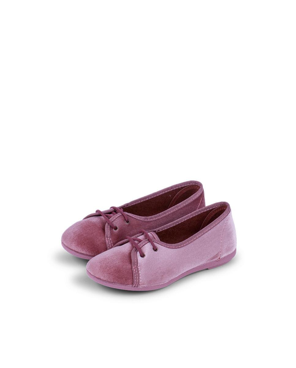 Bluchers de niña de terciopelo en rosa · Pisamonas