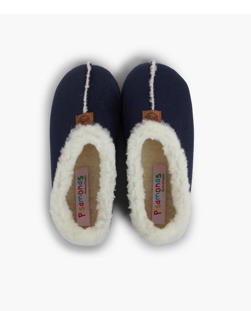 Zapatillas de casa abiertas de Niño Casa Bamara forro tipo Borrego - Pisamonas - Azul marino Azul marino-5