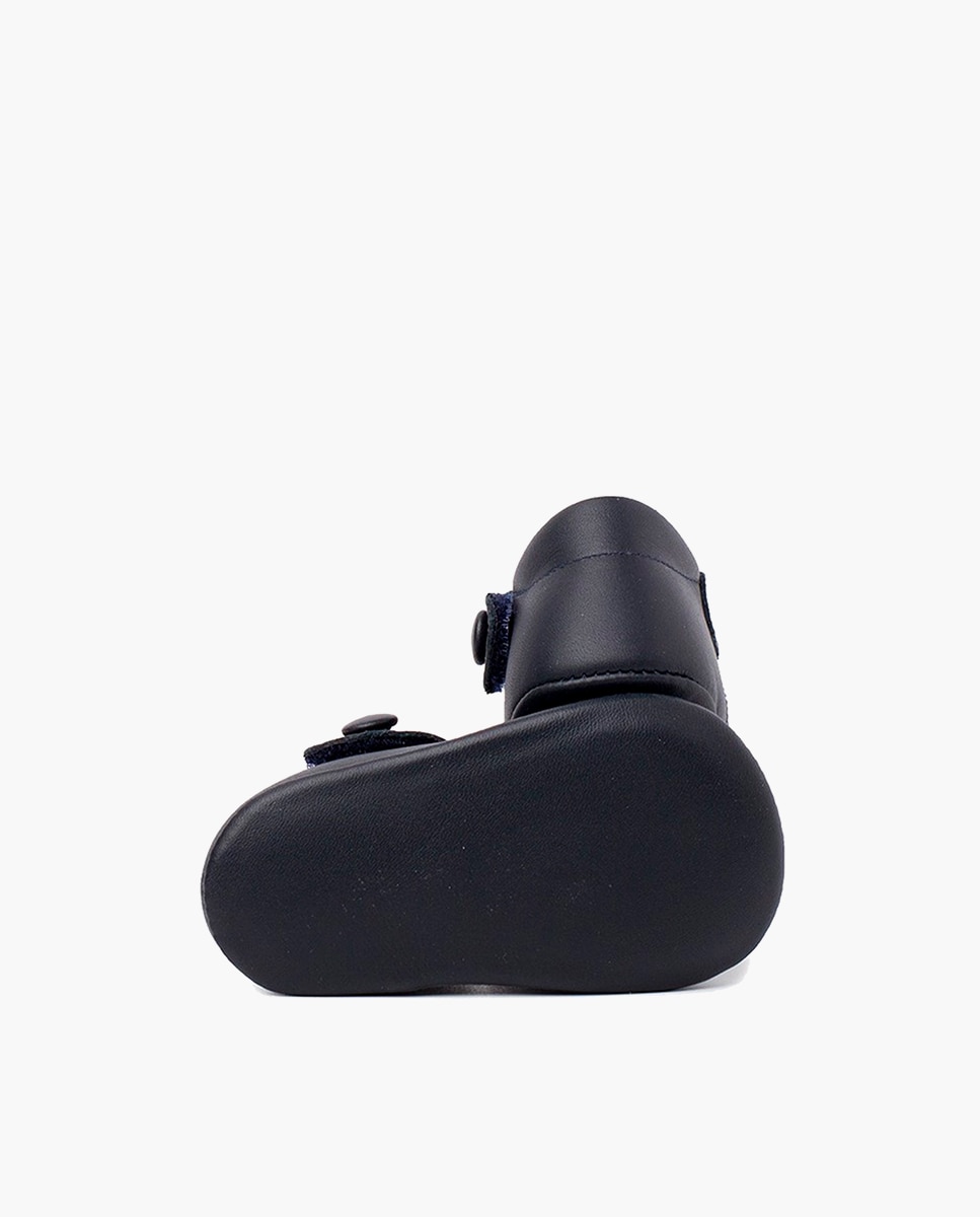 Merceditas de bebé piel cinta adhesiva - Pisamonas - Negro Negro-2