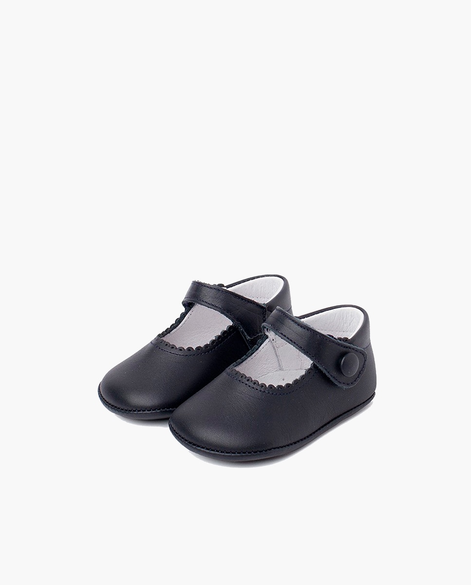 Merceditas de bebé piel cinta adhesiva - Pisamonas - Negro Negro-3