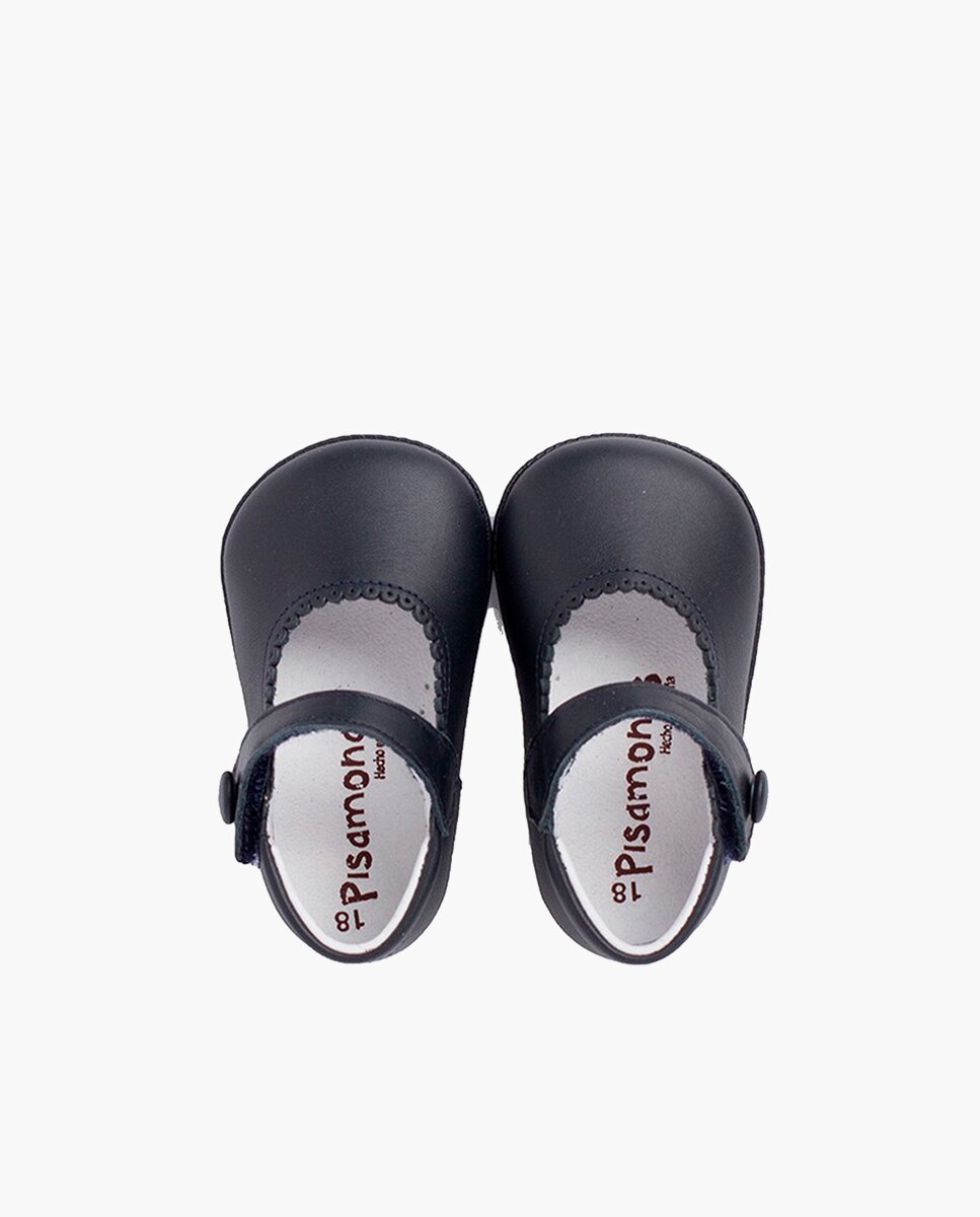 Merceditas de bebé piel cinta adhesiva - Pisamonas - Negro Negro-4