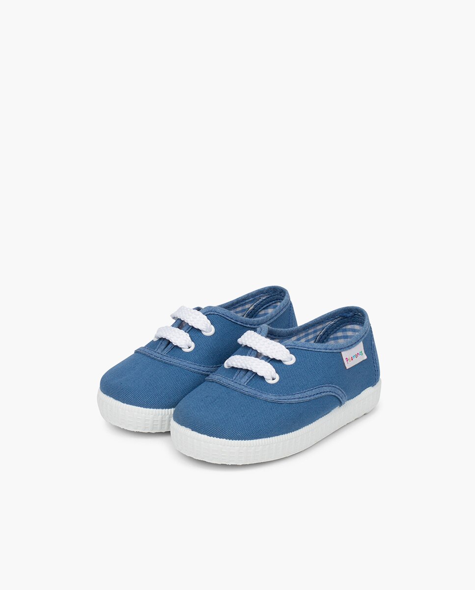 Zapatillas deportivas de bebé niña de cordones - Pisamonas - Azul Azul-3
