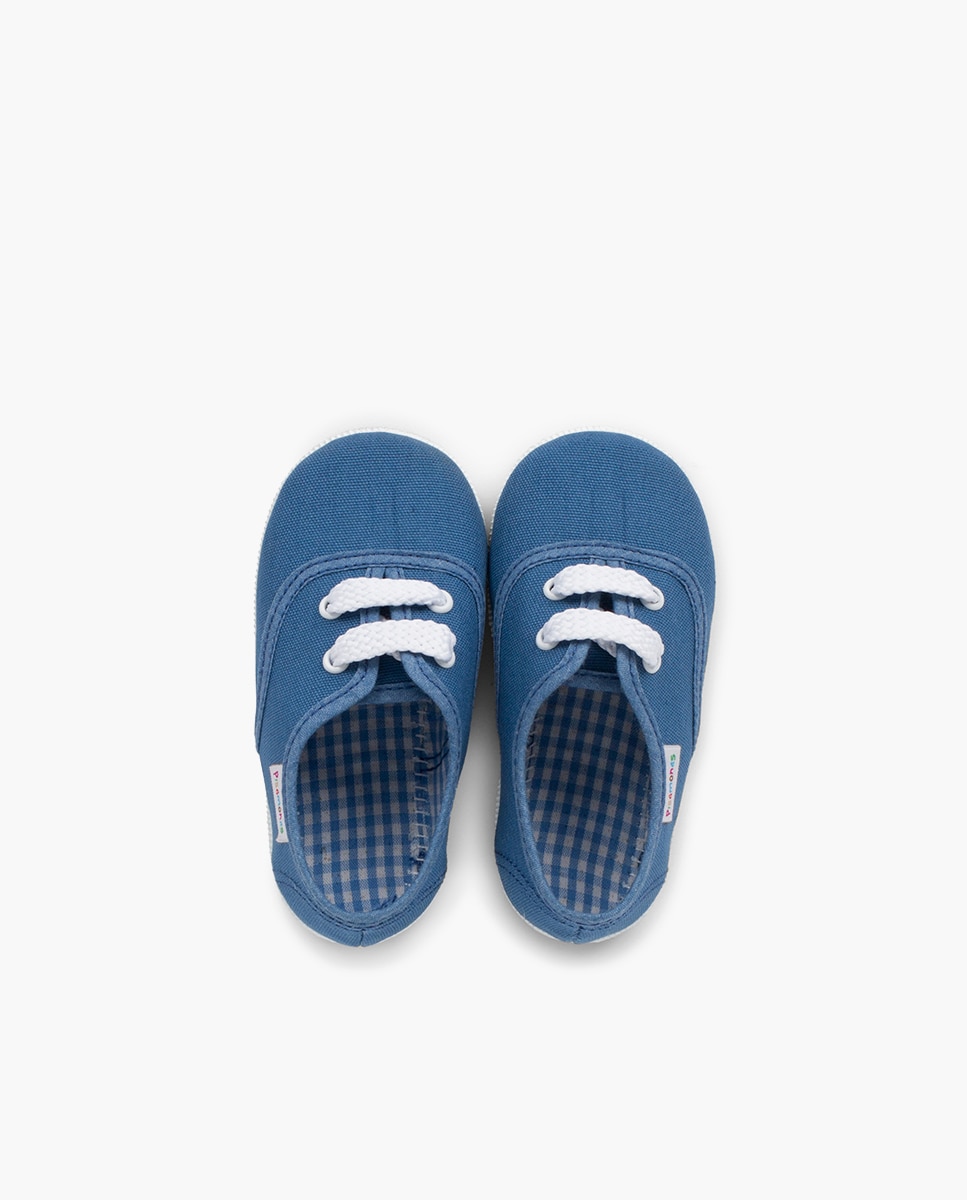 Zapatillas deportivas de bebé niña de cordones - Pisamonas - Azul Azul-4
