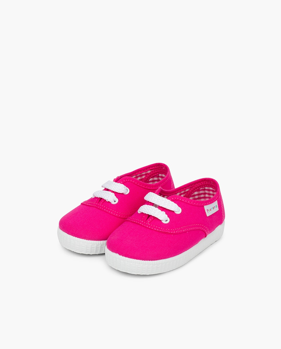 Zapatillas deportivas de bebé niña de cordones - Pisamonas - Magenta Magenta-3