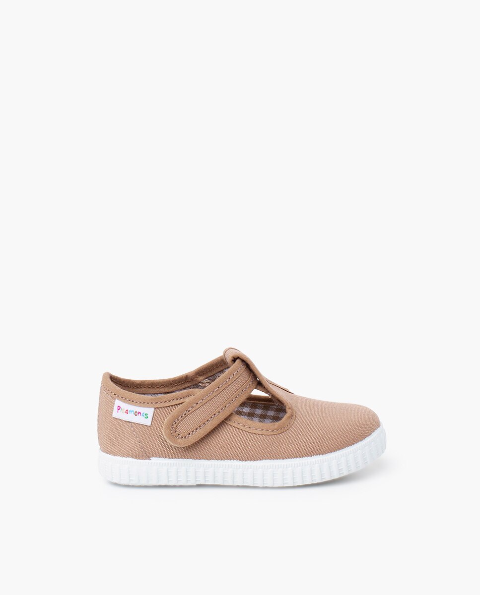 Pepitos Niños cinta adhesiva tipo zapatilla en blanco - Pisamonas - Marrón claro Marrón claro-1