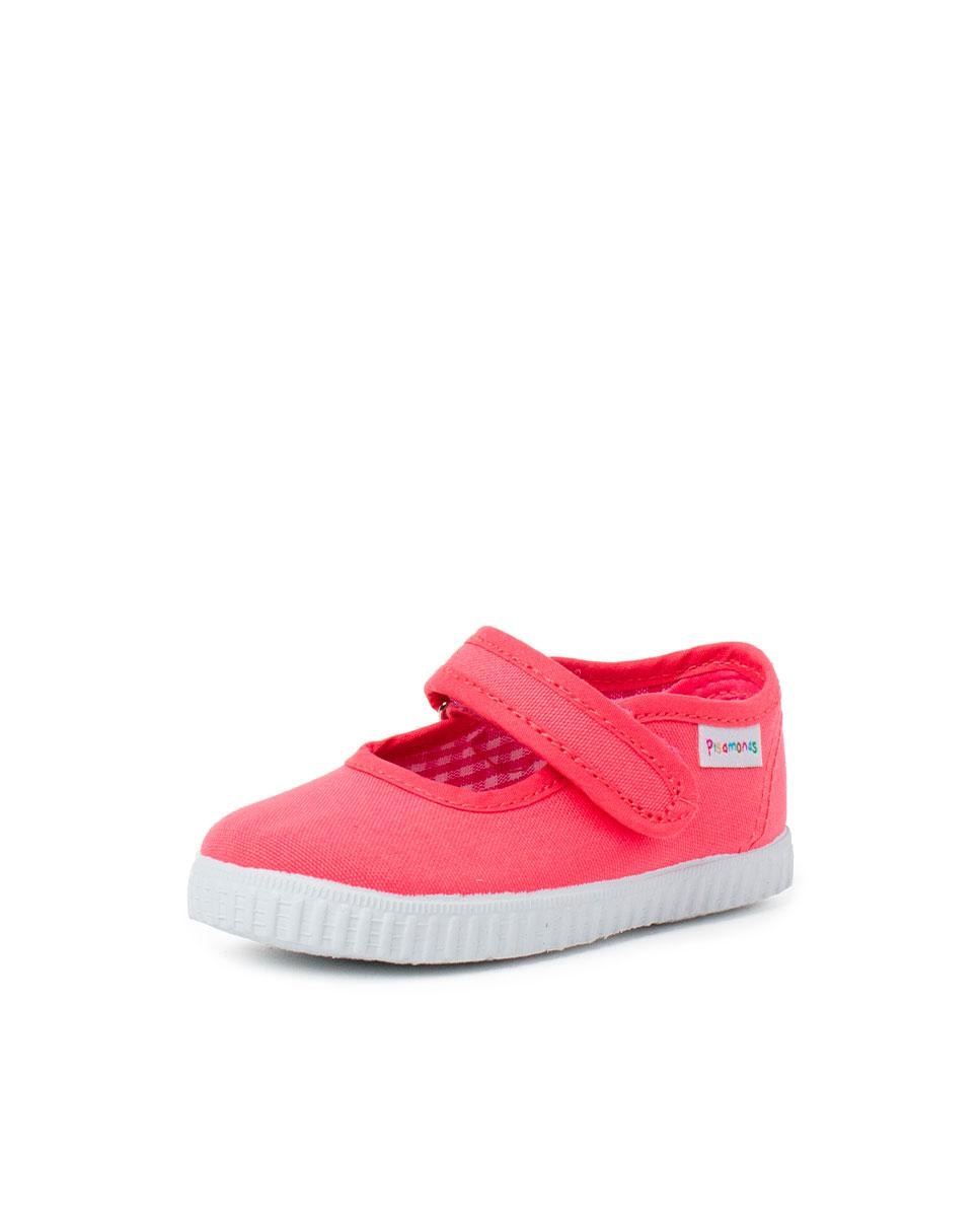Merceditas Niña cinta adhesiva Suela tipo Zapatillas en blanco - Pisamonas - Coral Coral-2