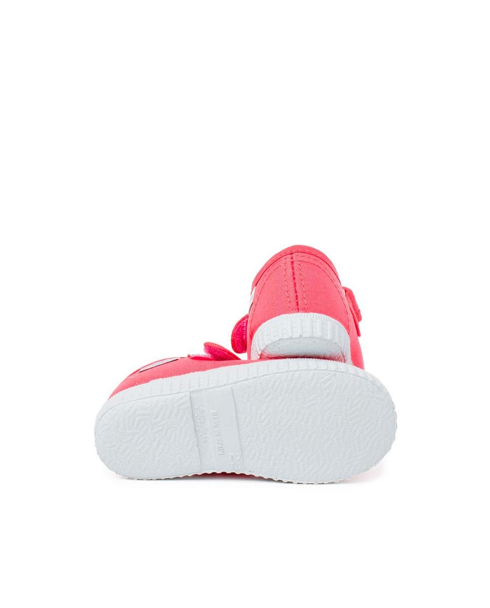 Merceditas Niña cinta adhesiva Suela tipo Zapatillas en blanco - Pisamonas - Coral Coral-3