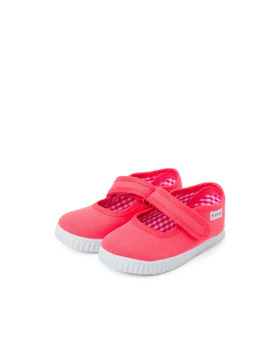 Merceditas Niña cinta adhesiva Suela tipo Zapatillas en blanco - Pisamonas - Coral Coral-4