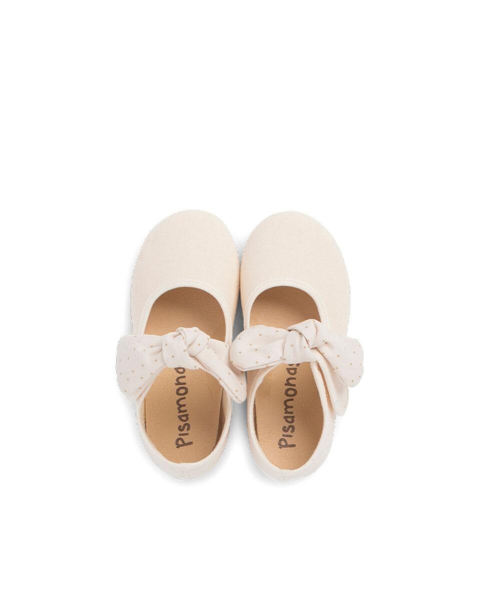 Scarpina Merceditas Pisamonas – Punta In Gomma, Chiusura Velcro, In Cotone, Made In Spain, Con Guida Taglie
