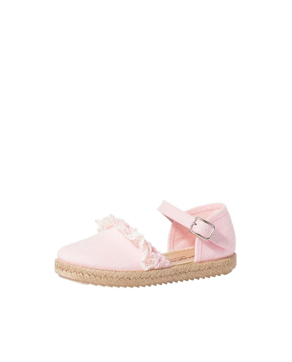 Alpargatas de niña con puntillas - Pisamonas - Rosa Rosa-2