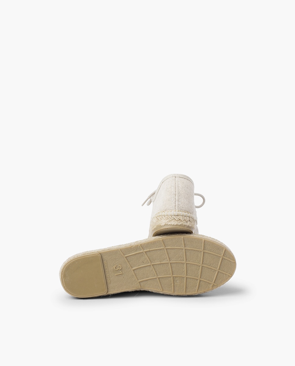 Zapatos de cordones de niños con suela de alpargata - Pisamonas - Crudo Crudo-2